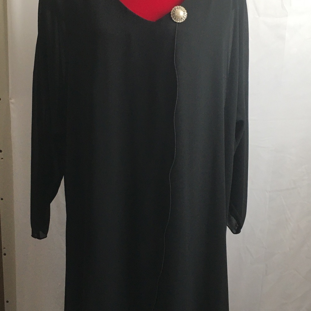 Ann Hobbs for Cattiva black formal dress with faux pearl & rhinestones size 18